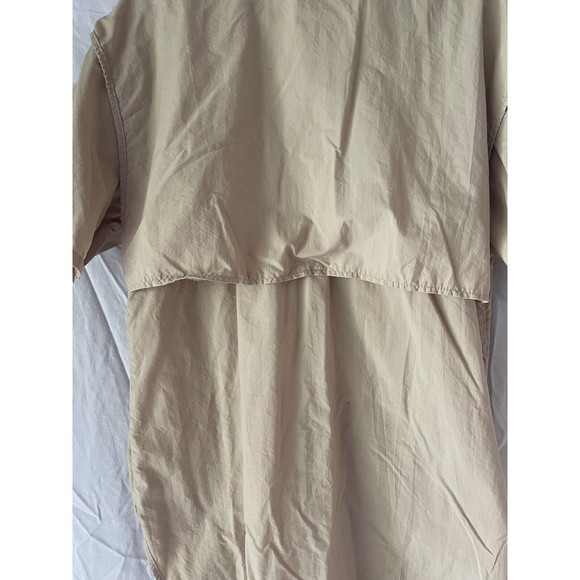 Vtg Tarponwear By Simms Short Sleeve Vented Nylon Fishing Shirt Beige Mens Med - Picture 5 of 9